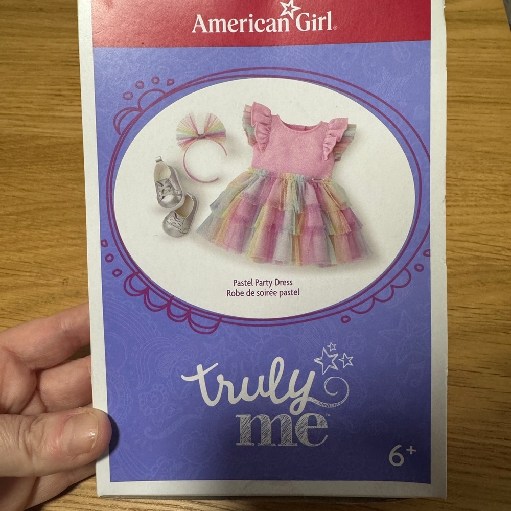 American Girl Truly Me Pink Pastel Party Dress Set